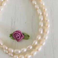 美品☆高級淡水ホワイトパールエレガントネックレス