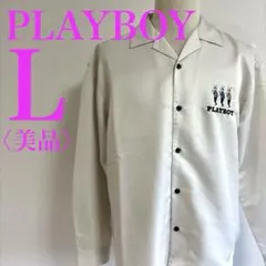 PLAYBOY プレイボーイ　刺繍ロゴ　オーバーサイズ　シャツ　Lのサムネイル