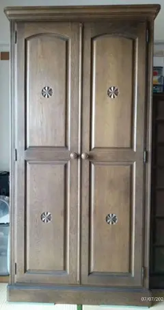 ワードローブ 昭和レトロ アンティーク　ナラ無垢 洋服箪笥