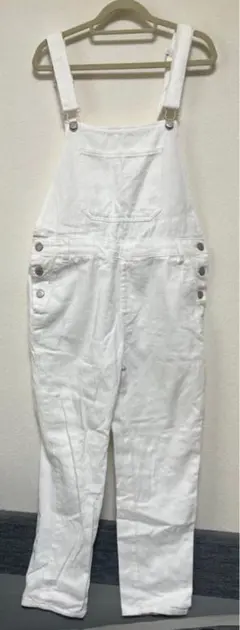 オーバーオール Mサイズ綿コットン ホワイト