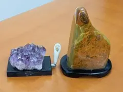 瑪瑙 断面 輪切り 原石 鑑賞石 飾り石 置物 メノウ 2点 まとめ売り