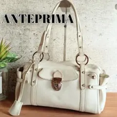 未使用 タグ付き AntePrima ミニボストンバッグ 特殊加工 ゴールド