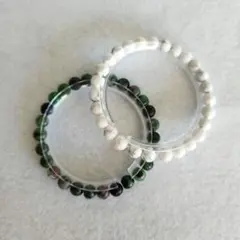 天然石 ブレスレット ２本セット ルビー インゾイサイト & ハウライト