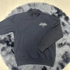 HANG TEN ボタン付きハイネック トレーナー 2L グレー