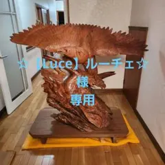 大型 木彫り 鷲 置物 一刀彫 彫刻芸術品 ヴィンテージ 民芸品