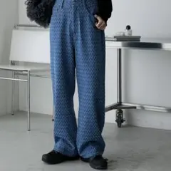 《新品タグ付き》forksy. ジャガードデザインデニムパンツ