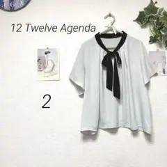 11816-2 12 Twelve Agenda 半袖フリルリボンブラウスのサムネイル