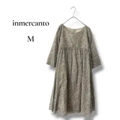 inmercanto レディース　七分袖　ひざ丈ワンピース　総柄　M ベージュのサムネイル
