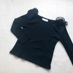 肩フリル♡リブカットソー