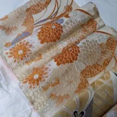 正絹　袋帯　ヴィンテージ　伝統的古典絵図柄金彩デザイン３１ＣＭ３９２ＣＭ