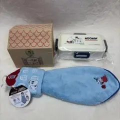 【新品未使用】ムーミン ランチボックス 、木製ボックス、ループタオル3点セット