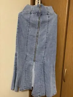 ライトブルー ジーンズスタイル ロングスカート