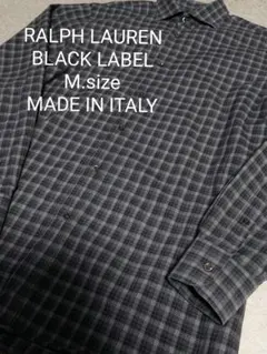 RALPH LAUREN BLACK LABEL チェック シャツ M グレー