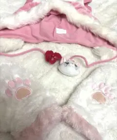 マリー　ファンキャップ　カチューシャ 猫耳付きフード ピンク ふわふわ
