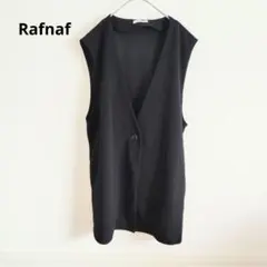 Rafnaf ラフラフ シンプル 黒 ノースリーブベスト 無地 シンプル