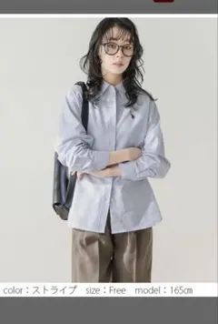 U.S. POLO ASSN. ストライプ刺繍シャツ Freeサイズ