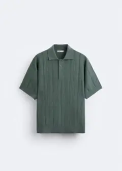 ZARA リブニットポロシャツ