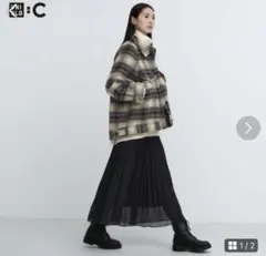 ユニクロC シフォンプリーツスカート　Lサイズ