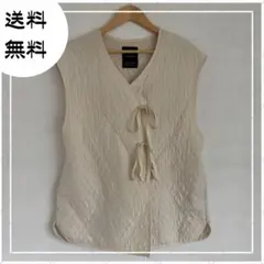 ベージュ キルティング ノースリーブベスト w closet