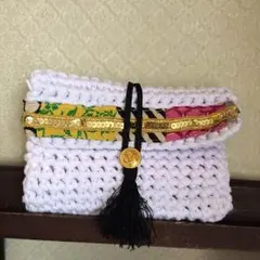 ズパゲッティ 白 クラッチバッグ