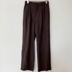 【a0795】IENA スラックス ブラウン XS ゆったり 綺麗めカジュアル