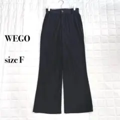 ....WEGO ワイドパンツ size F ブラック黒裾スリット付きゴム