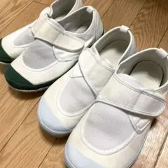 教育パワーシューズ 22cm 2 足セット 上履き メルカリ便 白 緑