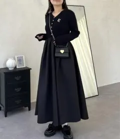 prose verse 2way パールボタンドッキングフレアワンピース