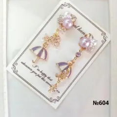 ♡ハンドメイド♡ビジューピアスorイヤリング№604アシンメトリー