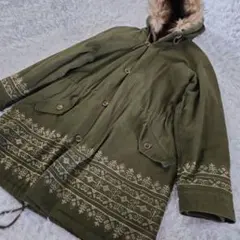 チチカカ titicaca モッズ コート ミリタリー カーキ M ファー