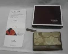 COACH 　PBCレザー　小銭入れ　コインケース　キーケース　 シグネチャー