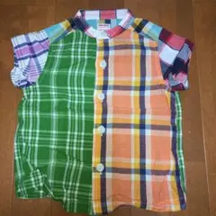 デニム&ダンガリー 半袖シャツ チェックシャツ 110