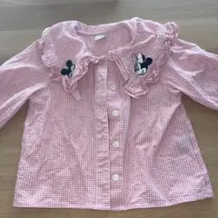 petit main ミッキー・ミニー刺繍 長袖ブラウス 100cm