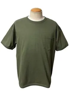 SCREEN STARS 無地 ポケット Tシャツ L カーキ xpv