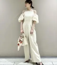 リリーブラウン　バルーンスリーブ3WAYコンビネゾン 　アイボリーのサムネイル