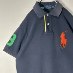 POLOラルフローレンビッグロゴビッグポニー刺繍3poroポロシャツネイビー
