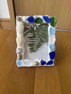 貝殻とガラスのフォトフレーム　手作り