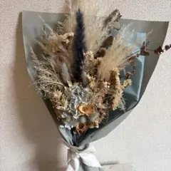 [美品]ドライフラワーブーケ ブルー　ベージュ　ホワイト