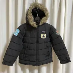 ファー付きフード 黒 ダウンコート　130㎝