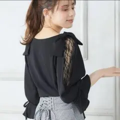 INGNI 「袖レース＆リボントップス」