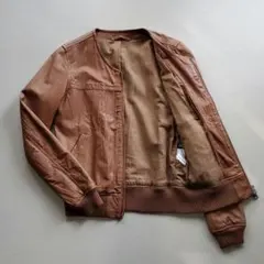 JOURNAL STANDARD レザーシングルライダース　ブラウンSサイズ 茶芯 ホースハイドレザー シングルライダース ジャケット S～4XL