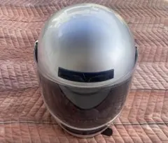 シールド付きジェットヘルメット シルバー バイク 原付 オートバイ SG PSC