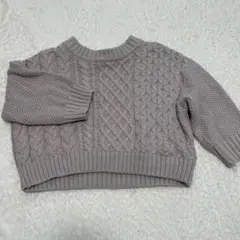 après les cours グレー ケーブルニット セーター 80 子供服