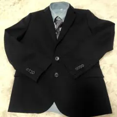 H＆М ネイビー 2つボタンジャケット 128