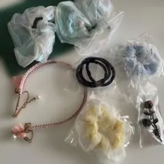 ヘアアクセサリー まとめ売り シュシュ ヘアゴム カチューシャ ロープ風ヘアゴム