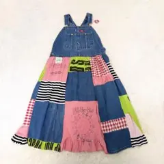 デニム リメイク風ジャンスカ ワンピース オーバーサイズ ヴィンテージ調