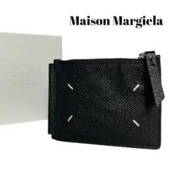 極美✨マルジェラ マネークリップ 4ステッチ レザー ファスナー ブラック