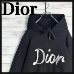 11712【美品・近年モデル】Dior 22AW 両面ロゴ刺繍　定番パーカー　黒