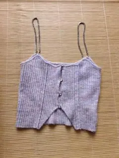 薄紫色リブ編みキャミソール