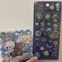 おはじきシールフレークぷくぷくあわわちゃん　きゅるるんシール喫茶アラモードシール